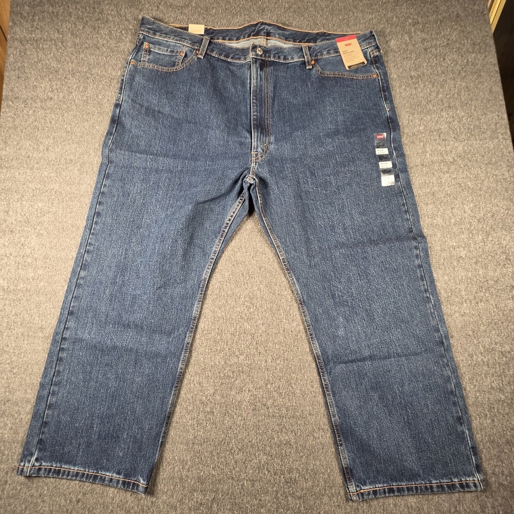 Levi’s 505 Jeans Mens 48x28 Big And Tall Blue Denim Straight Leg Medium Wash NWT - Picture 6 of 15